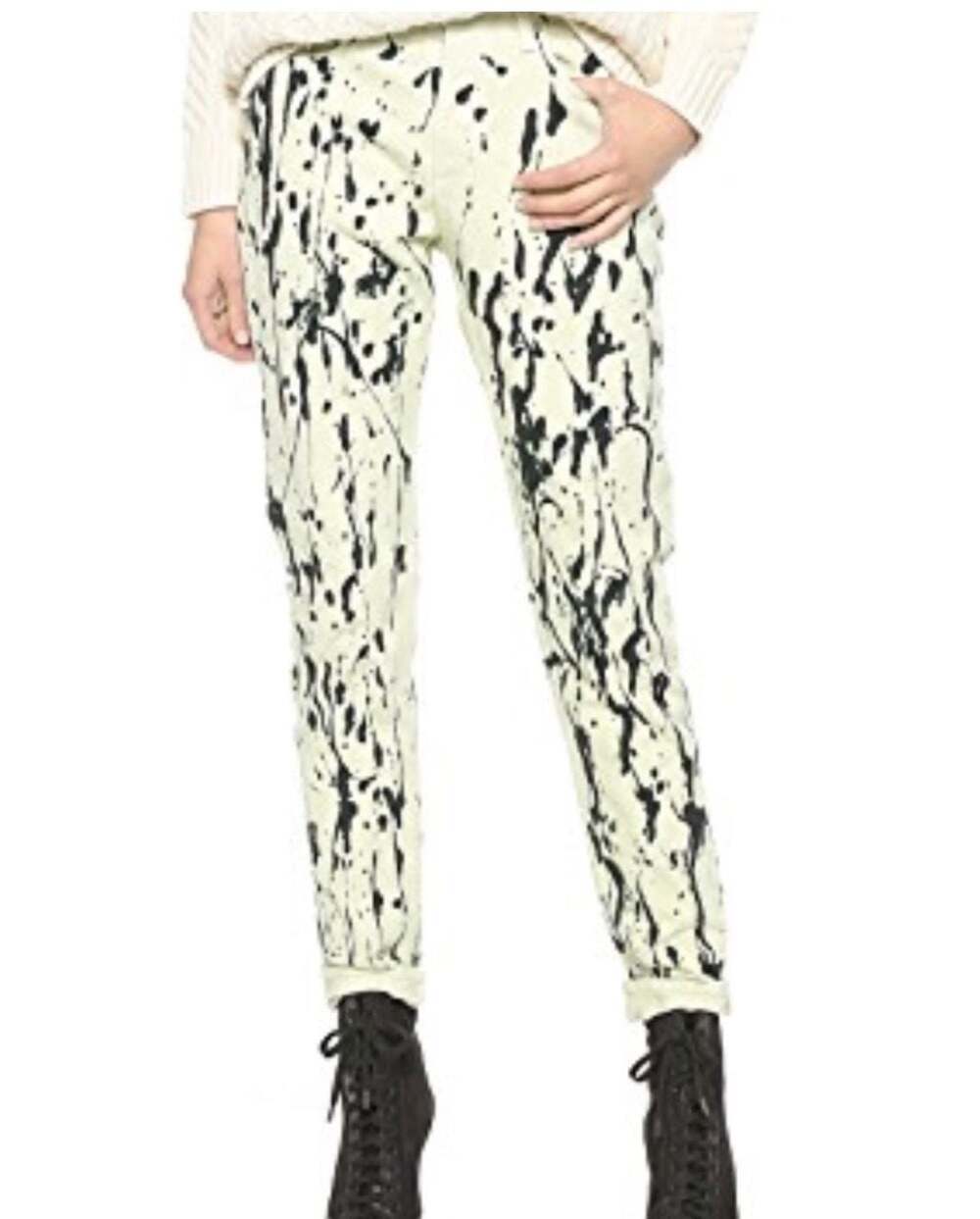rag & bone Animal Gable Acid Wash Splattered Skinny Jeans